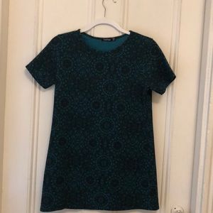 Blue and Black Printed Dress